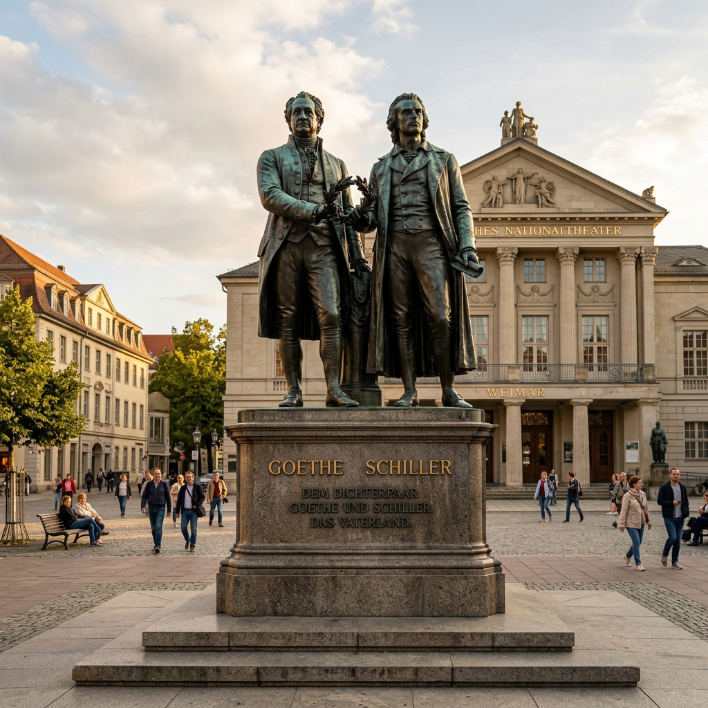 Goethe und Schiller Denkmal in Weimar